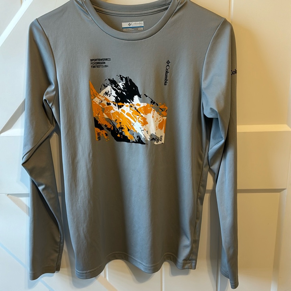 Columbia Boys' Grizzly Peak Ls Graphic Tee size L 14/16